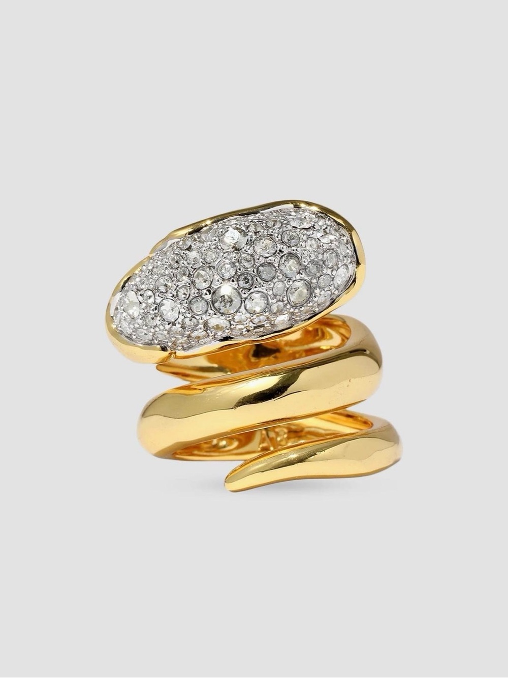 Gold-Tone Crystal Wrap Ring - Gold and Silver